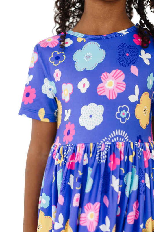 Mila & Rose - Girls Floral Frenzy Pocket Twirl Dress