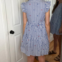 Skies Are Blue - Patriotic Stars V-neck Dress