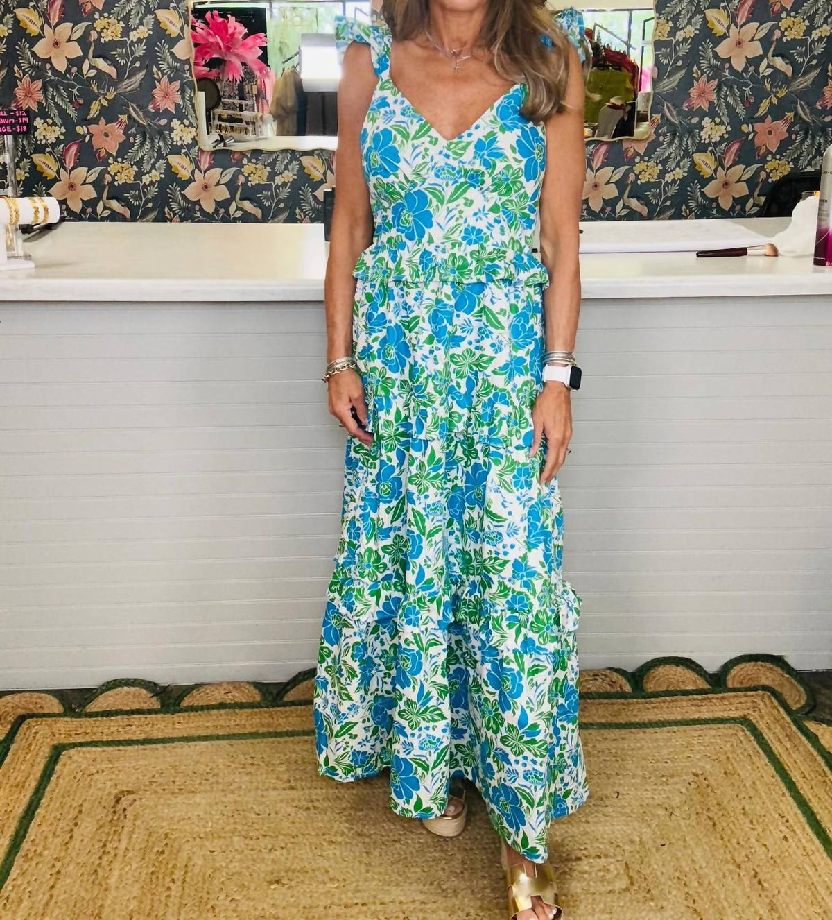 Sugar + Lips - Women's Bivore Floral Truth Tiered Maxi Dress