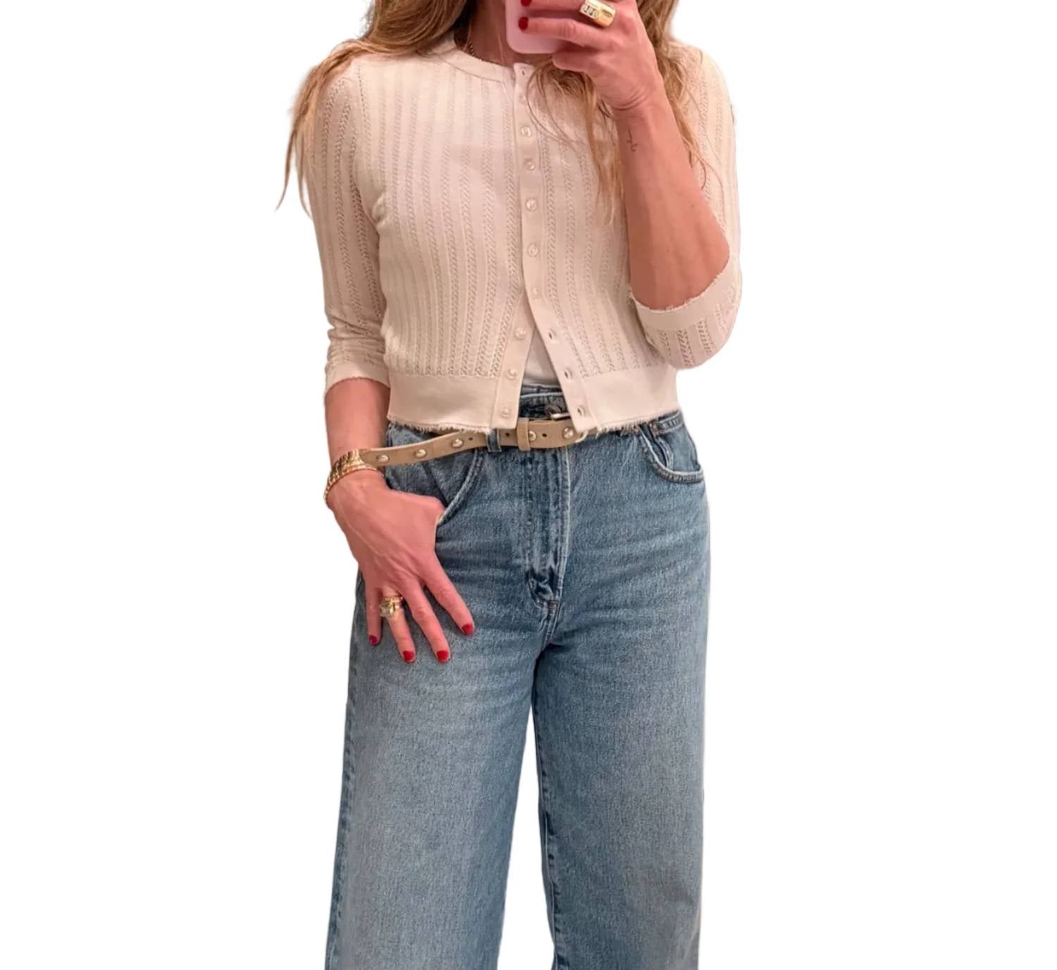 Re/Done - Veil Pointelle Cardigan