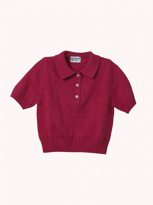 Matthew Bruch - womens eyelet polo top