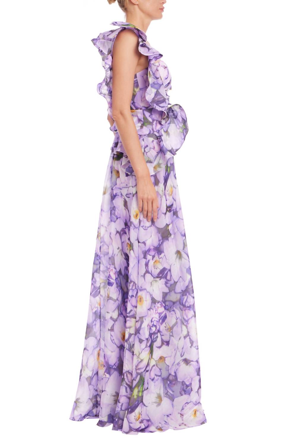 Badgley Mischka - Women's Sweetheart Neckline A-line Skirt Floral Gown Dress