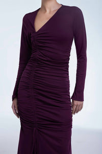 Dāl The Label - Ruched Asymmetric Midi Dress