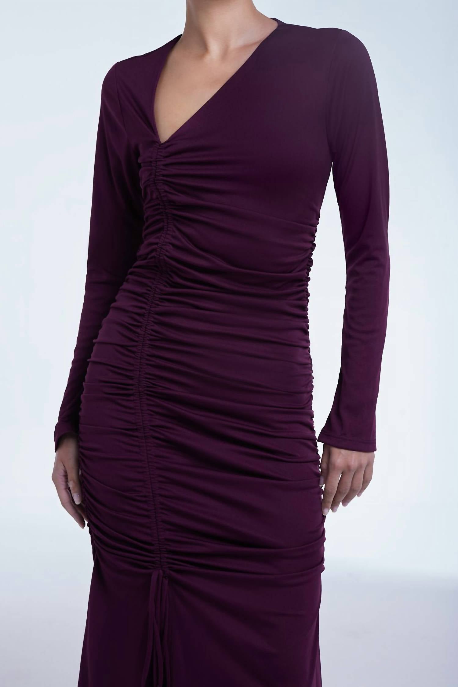Dāl The Label - Ruched Asymmetric Midi Dress