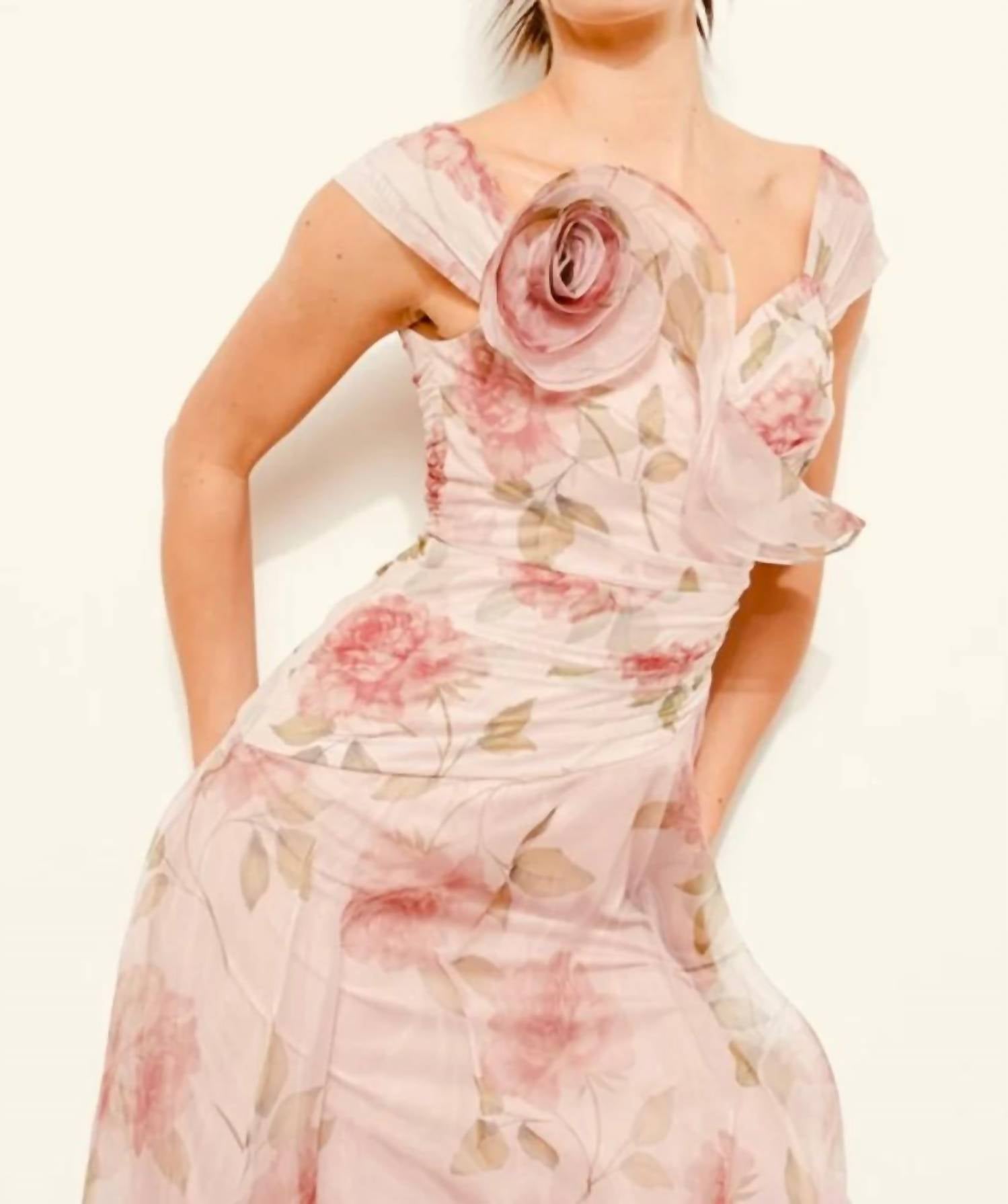 Ina Fashion - Rosette Detail Maxi Dress