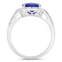 Diana M Jewels Women's Oval Natural Tanzanite Fashion Ring (3.11 Ct) - Signature Plus in 14k white gold - women's jewelry - detail view