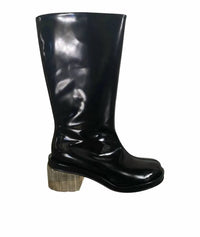 Simone Rocha Women's Clear Heel Rain Boots in black - women's shoe