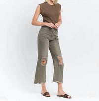 Vervet By Flying Monkey - Super High Rise 90s Vintage Crop Flare Jeans