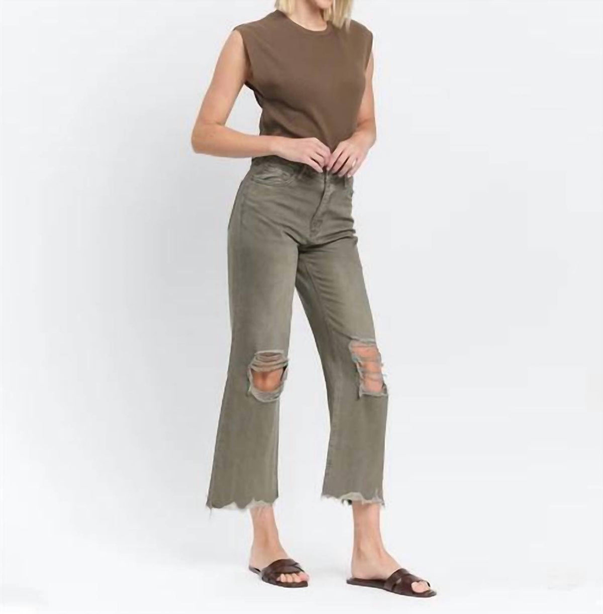 Vervet By Flying Monkey - Super High Rise 90s Vintage Crop Flare Jeans