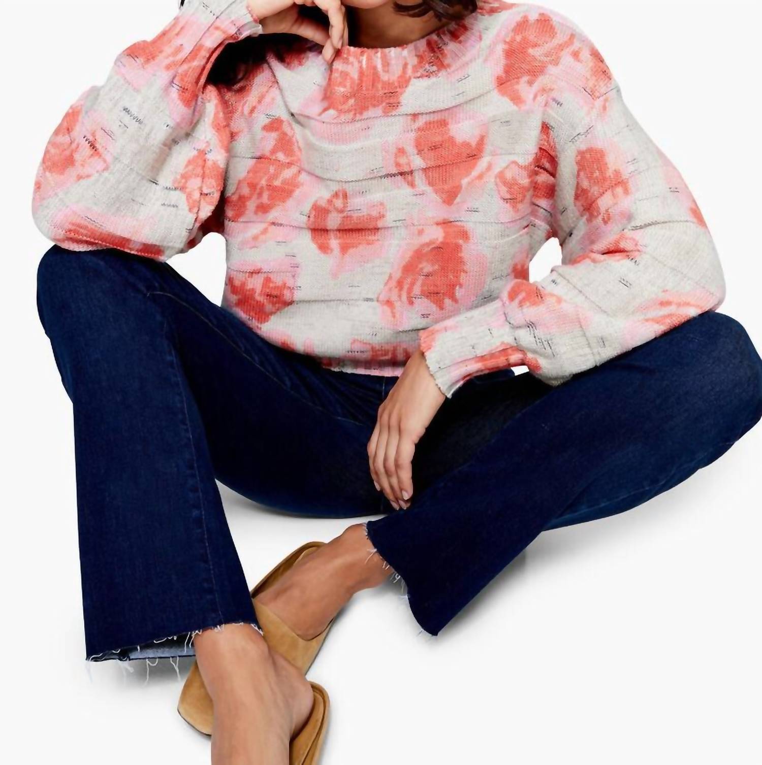 Nic + Zoe Rosy Sunset Sweater in pink multi - women's sweater - view 4