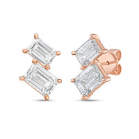 Diana M Jewels - Women's Emerald Lab-Grown Diamond Stud Earrings (7.00 Ct) - Elegant