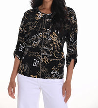 Frank Lyman - Text Print 3/4 Sleeve Knit Top