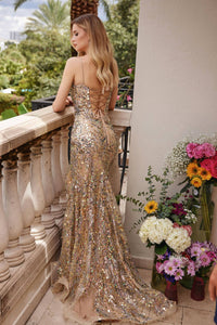Ava Presley - Beaded Corset Lace Up Evening Dress