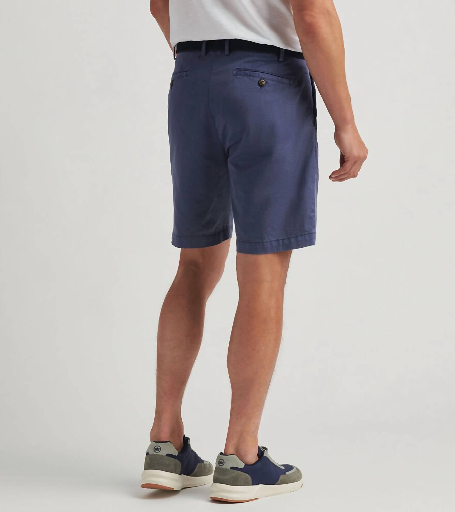 PETER MILLAR Somerset Flat-front Short in navy - men's shorts - detail view