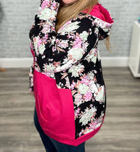 Flowerdaze - Half Zip Hoodie Sweatshirt With Thumbholes