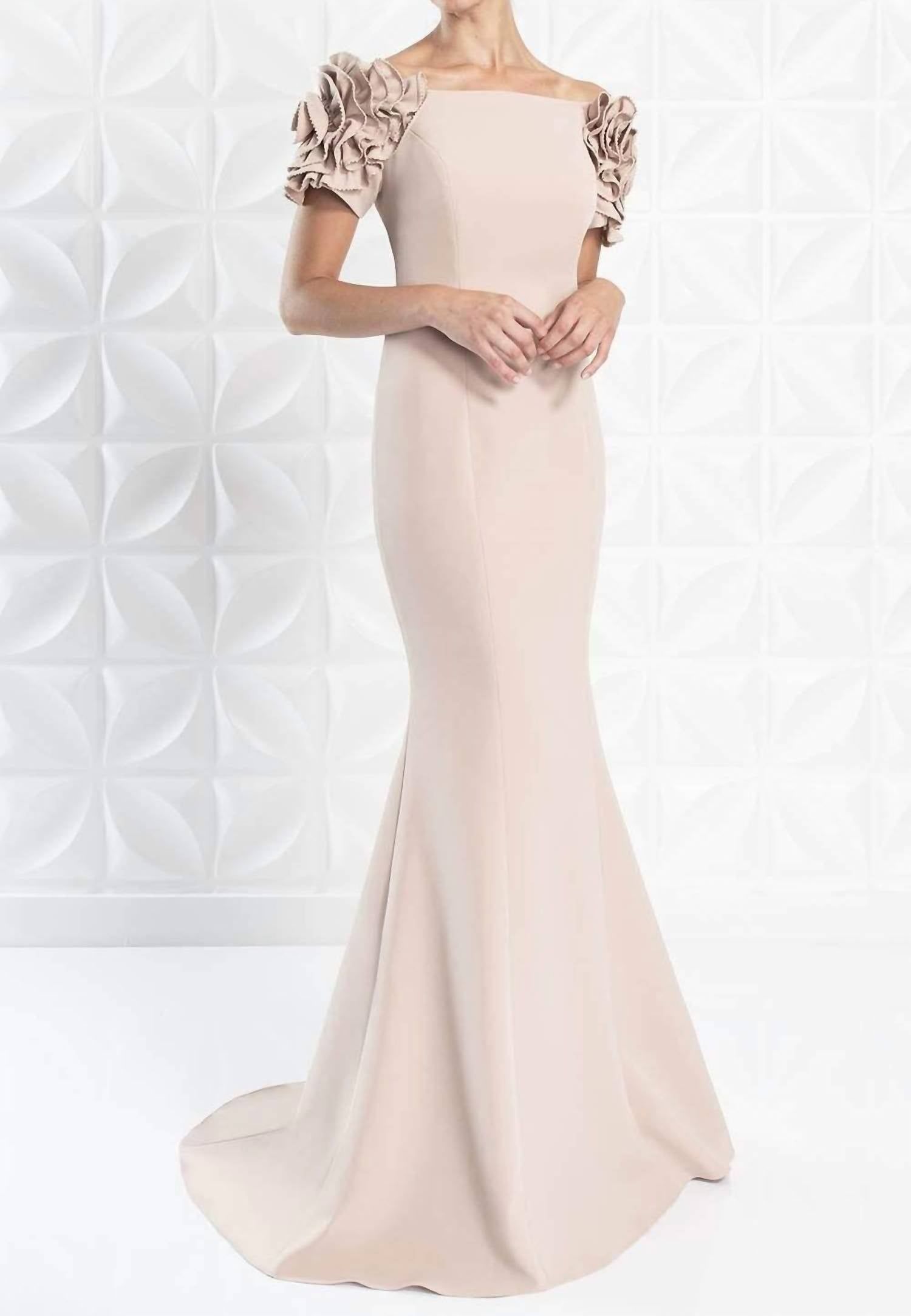 Alexander By Daymor - Long Beaded Ruffle Formal Evening dress