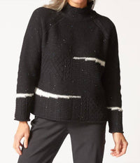 habitat Harvest Tweed Pullover Sweater in black - women's sweater