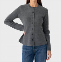 White + Warren - Cashmere Blend Peplum Cardigan
