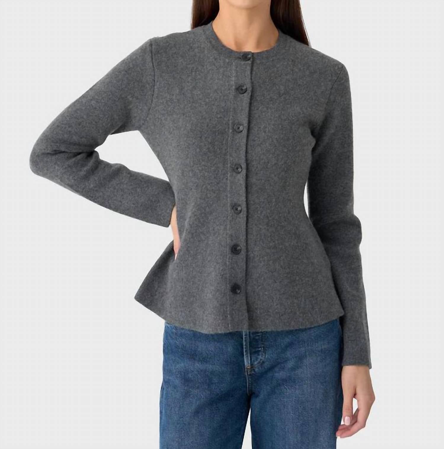 White + Warren - Cashmere Blend Peplum Cardigan