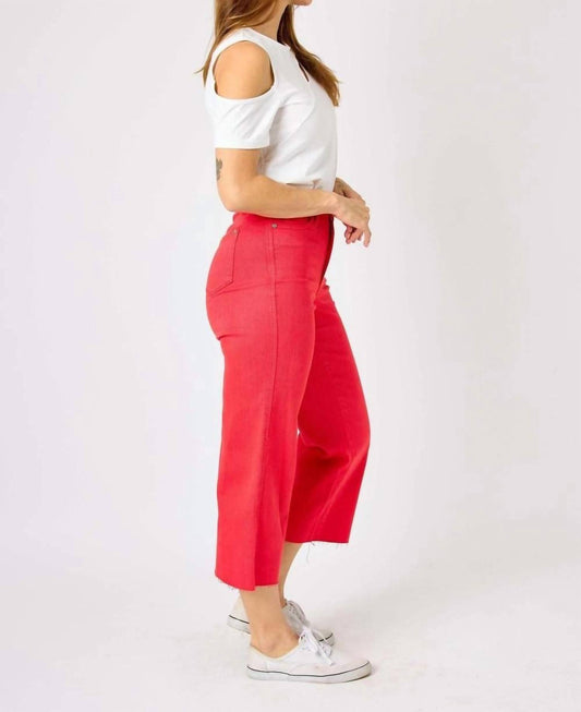 Judy Blue - Tummy Control Crop Wide Leg Jeans