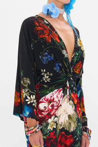 Camilla - Long Split Front Twist Dress