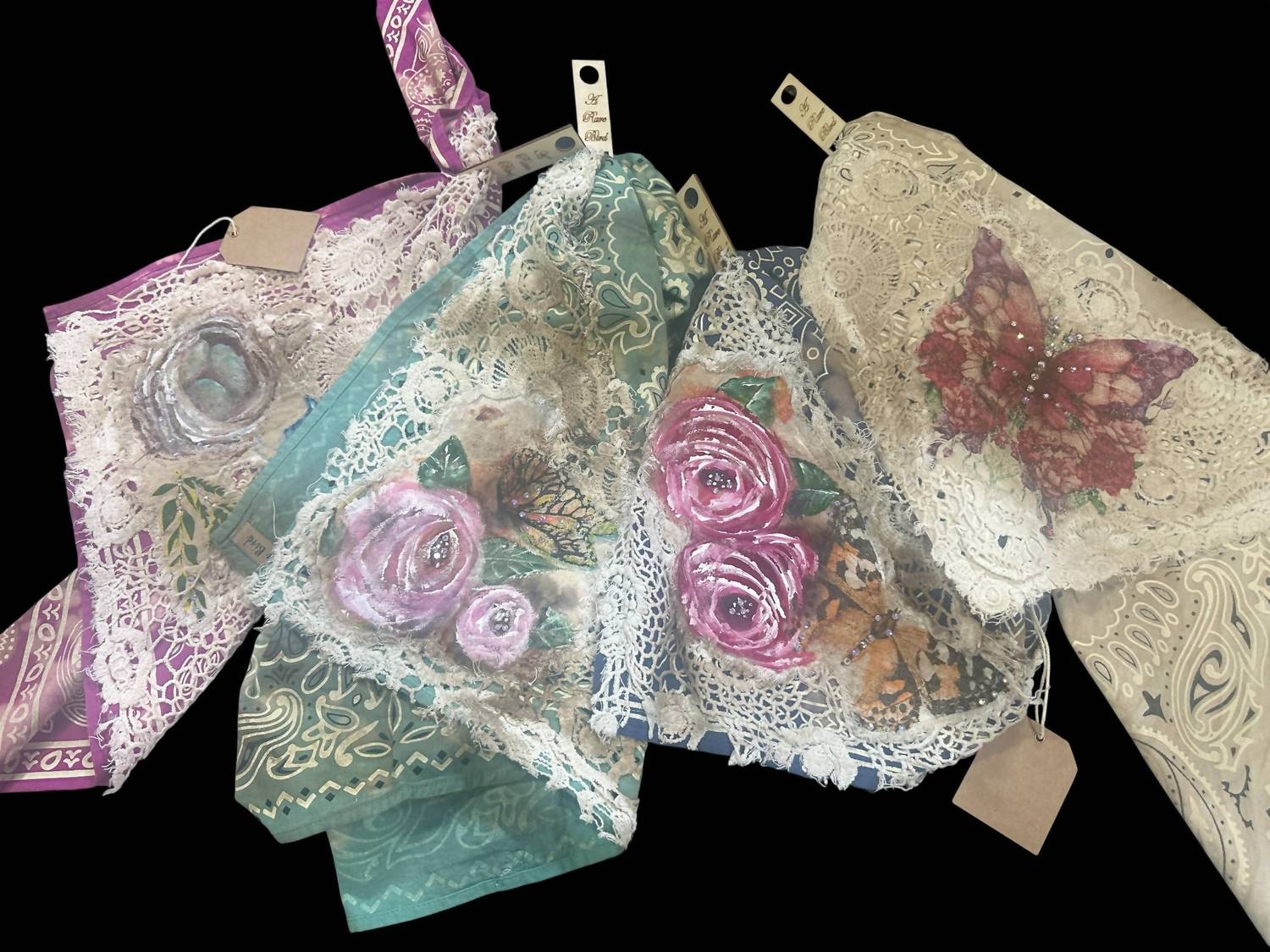 A Rare Bird - Women's Vintage Hand Painted Bandana
