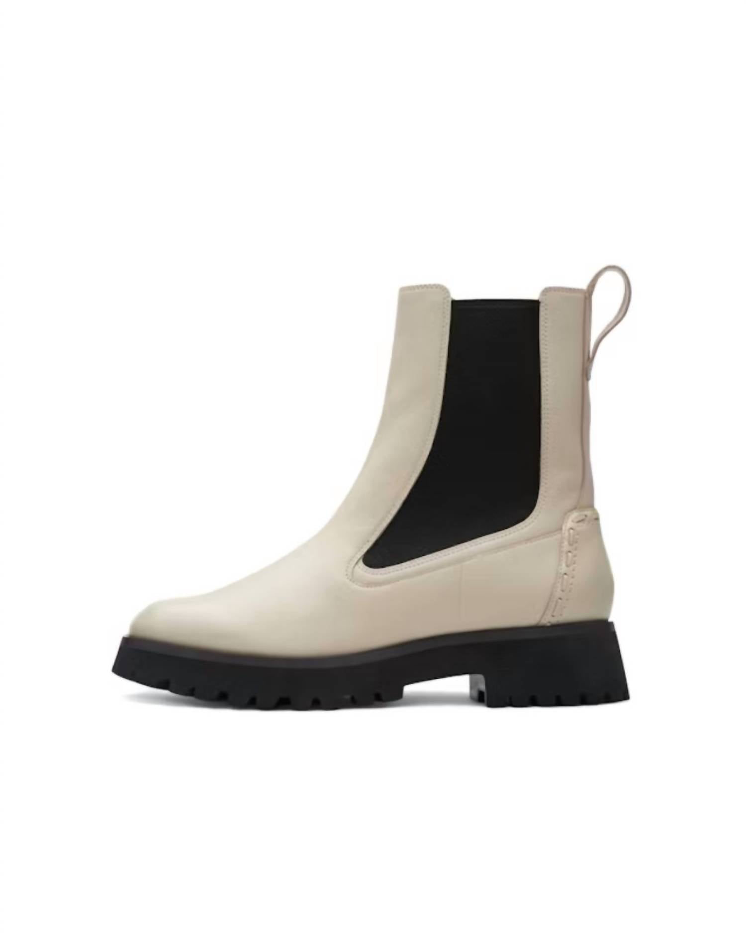 Clarks Women's Stayso Rise Boots in ivory - women's shoe - detail view