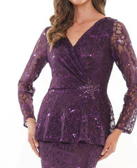 Marsoni By Colors - V-neckline Full Sleeve Dress