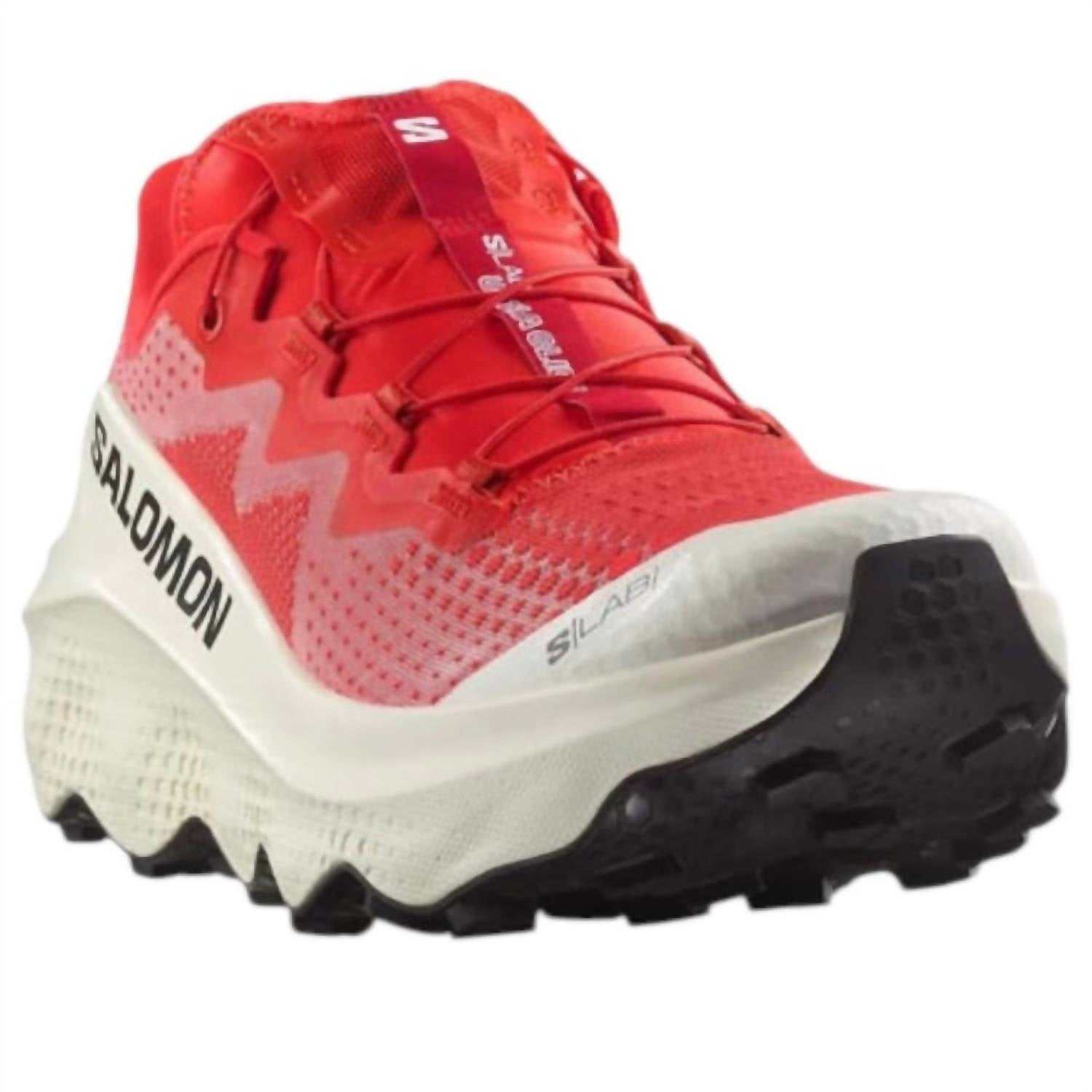 SALOMON Men's S-lab Ultra Glide Shoes in fiery red pompeian red vanilla ice - men's shoe - detail view