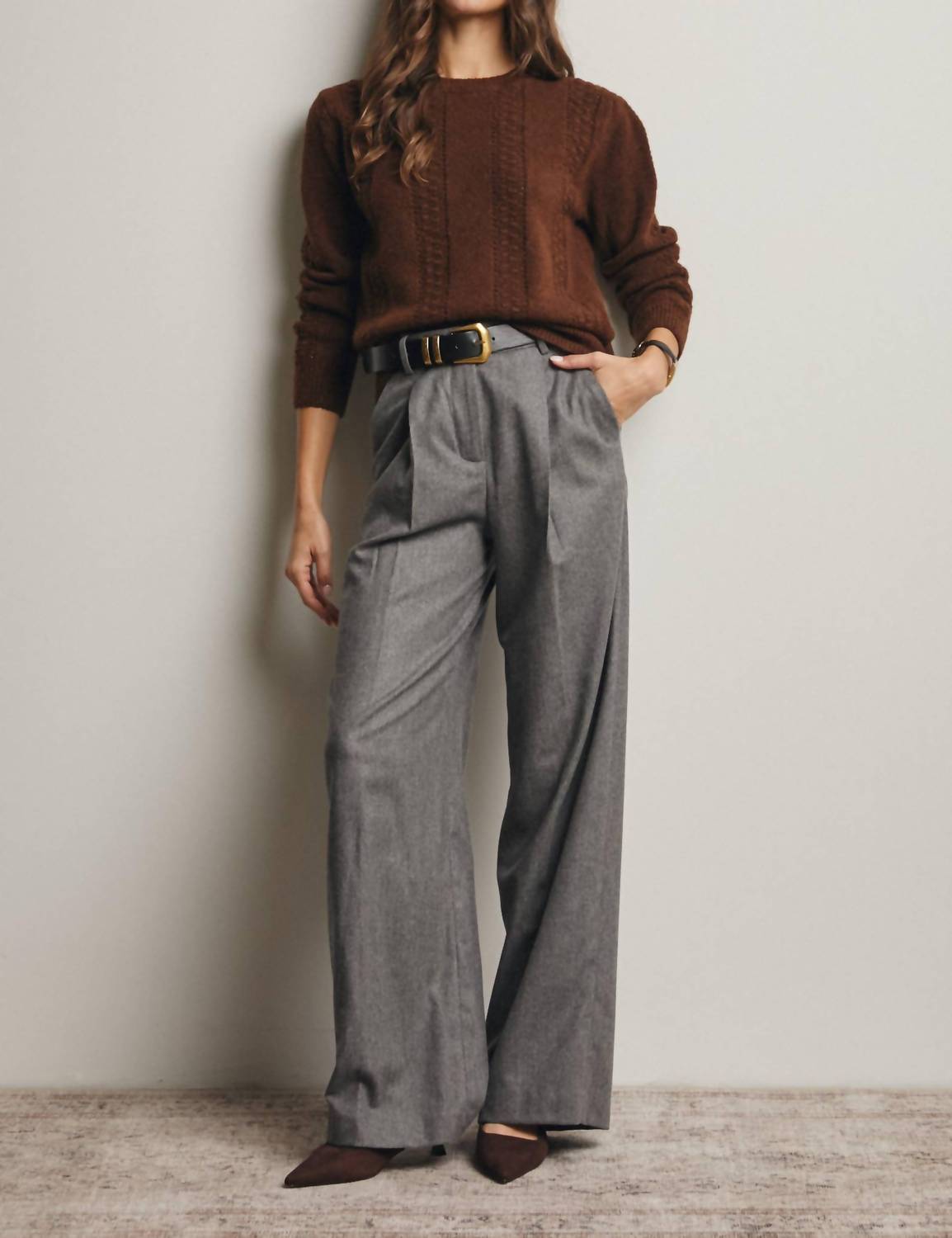 Forte - Textured Cable Stitch Pullover Sweater