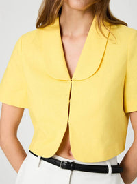 French Connection - Theo Linen Oversized Collar Top