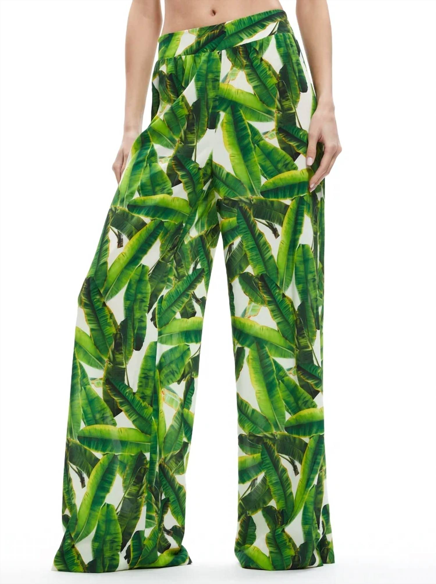 Alice + Olivia - Russell Super High Waisted Smocked Waistband Pants