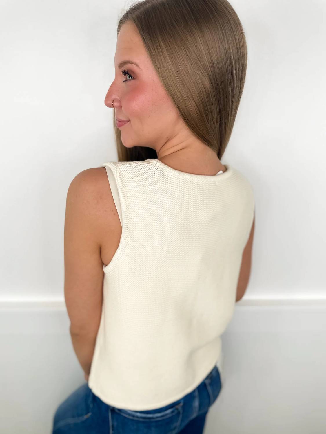 Miou Muse - Finishing Touch Cotton Cropped Vest