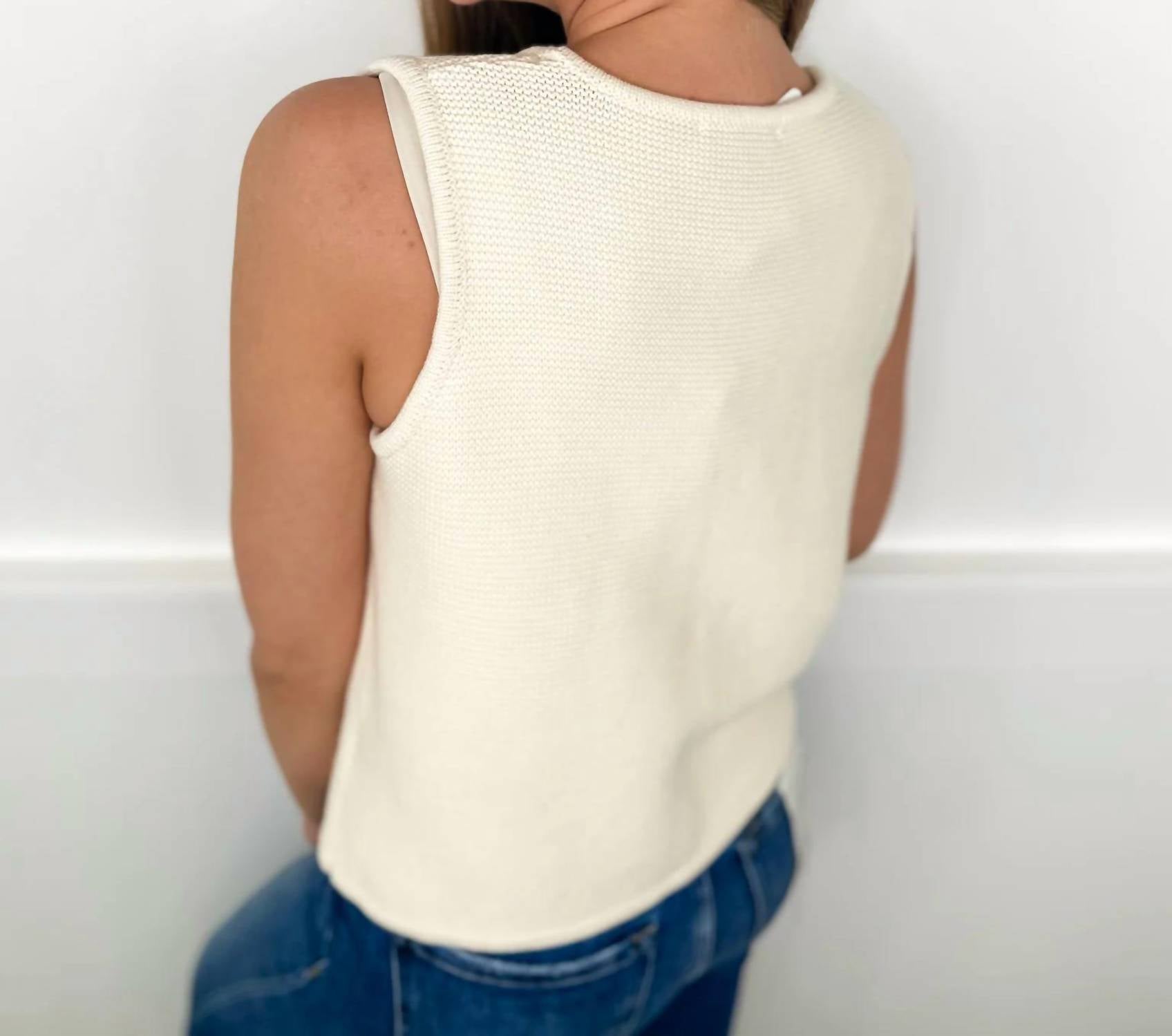 Miou Muse - Finishing Touch Cotton Cropped Vest