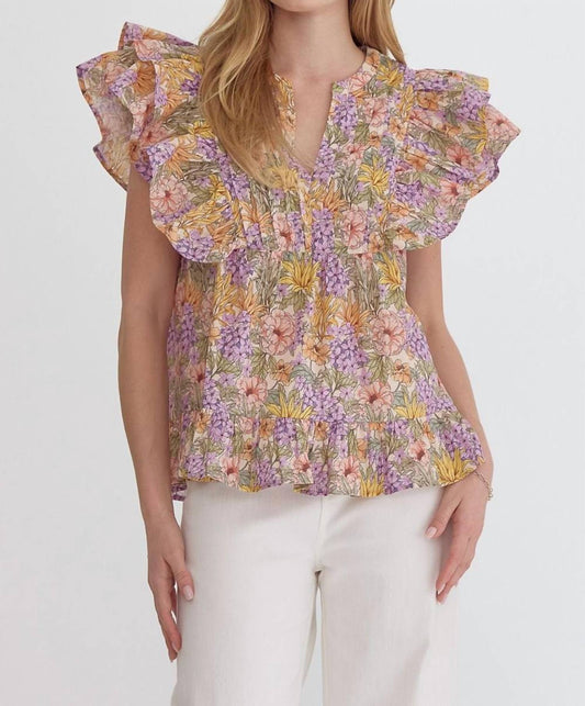 Entro - Ruffle Sleeve Top