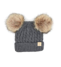 C.C Beanie - Kids Double Fur Pom Beanie