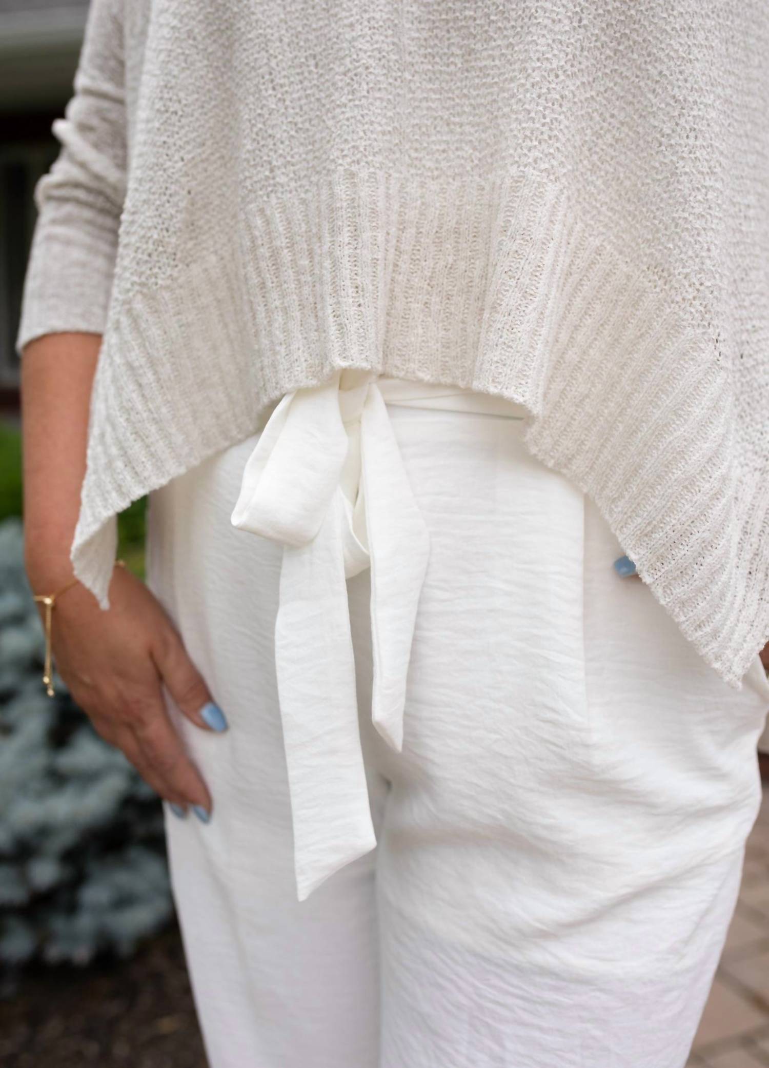 Hem & Thread - Easy Elegance Tie Waist Crop Pants
