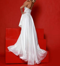 Johnathan Kayne Sweetheart A-line Gown in soft white - women's dress - detail view