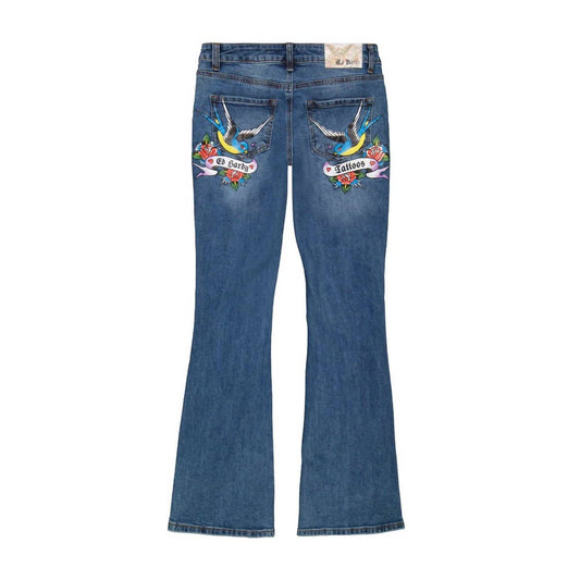 Ed Hardy - Women's Swallow Low Waist Bootcut Jeans