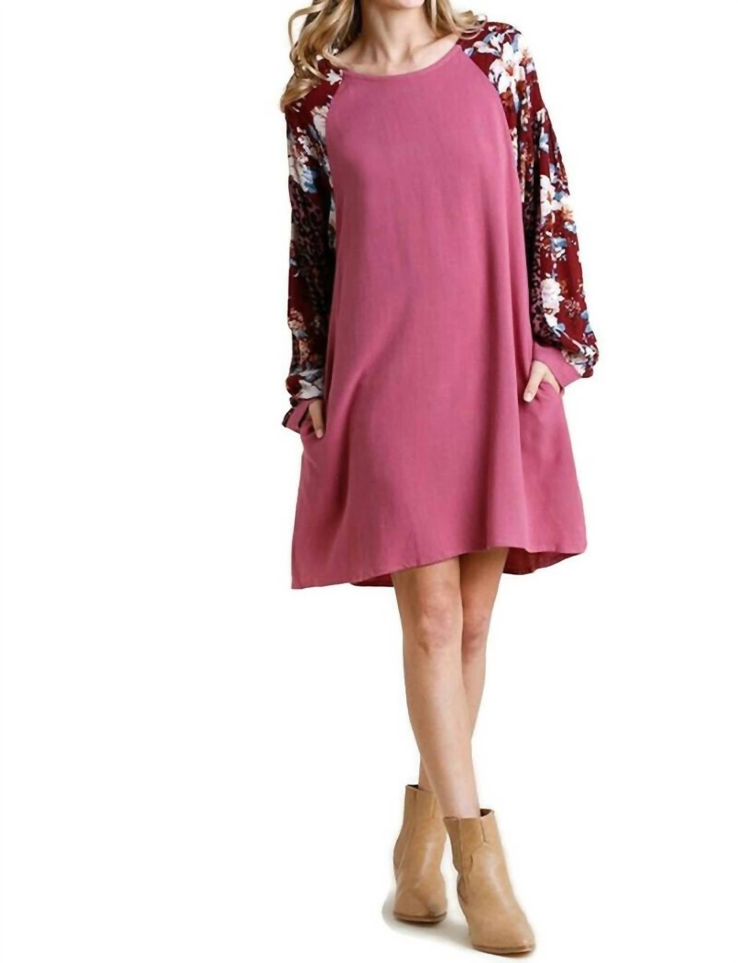 Umgee - Floral & Animal Pocket Dress