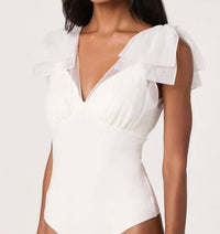 Astr - Maelie Tulle Bow Detail Tank Bodysuit