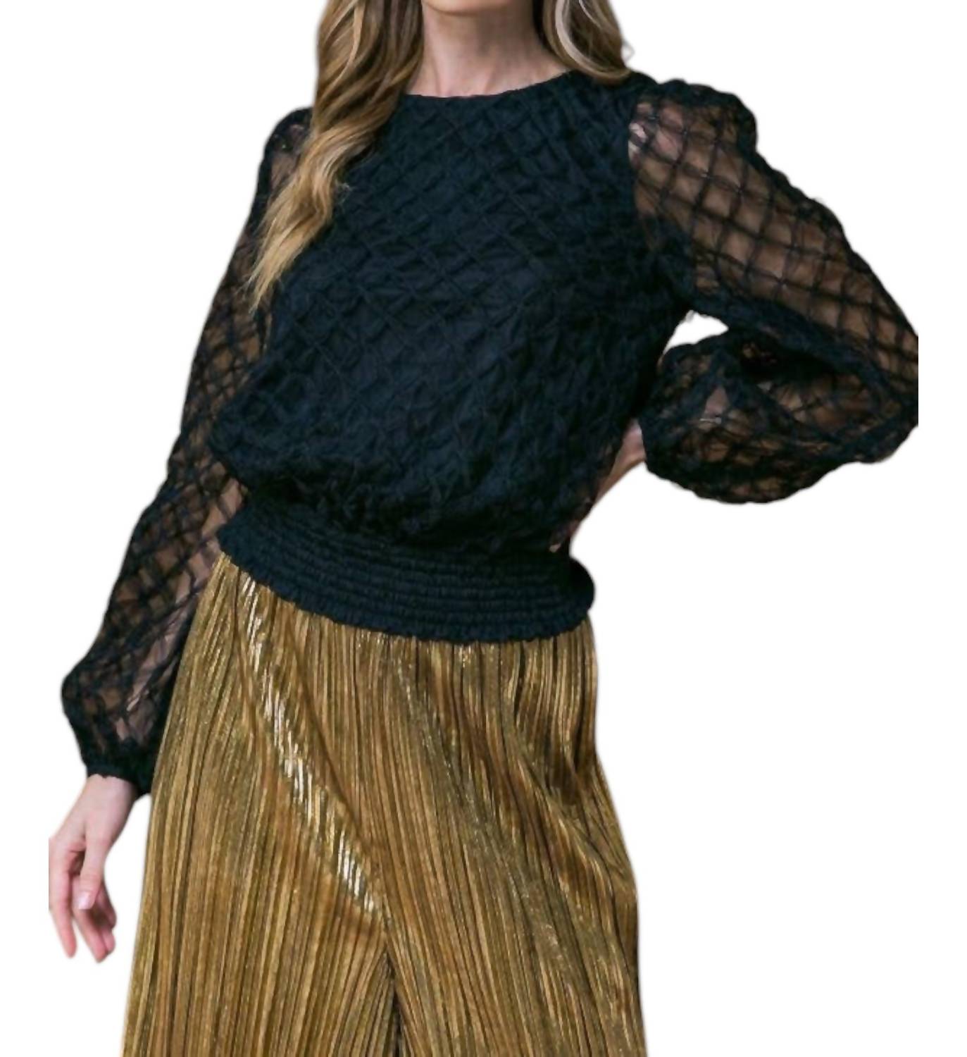 Flying Tomato - Textured Woven Top