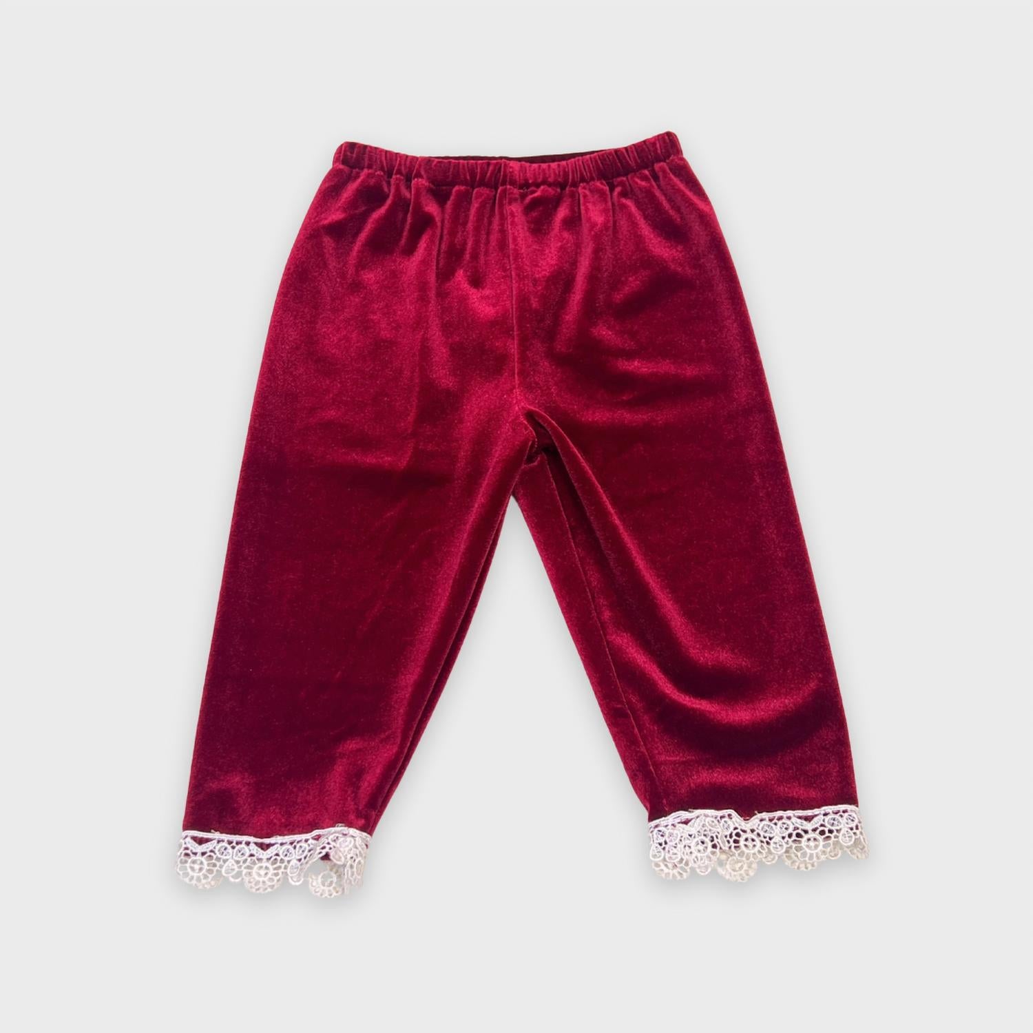 Katie Rose - Girl's 2-Piece Velvet Tunic Top With Lace Set