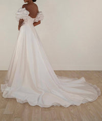 Stella York - Princess Puff Sleeve Organza Ballgown Wedding Dress