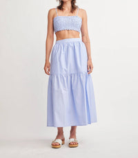 Self Contrast - Rain Front Slit Midi Skirt