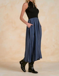 Elan - Sleeveless Mock Neck Dress