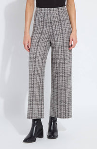 Lysse Erin Hi Waist Ankle Wide Leg Pants in lush tweed texture - women's pants