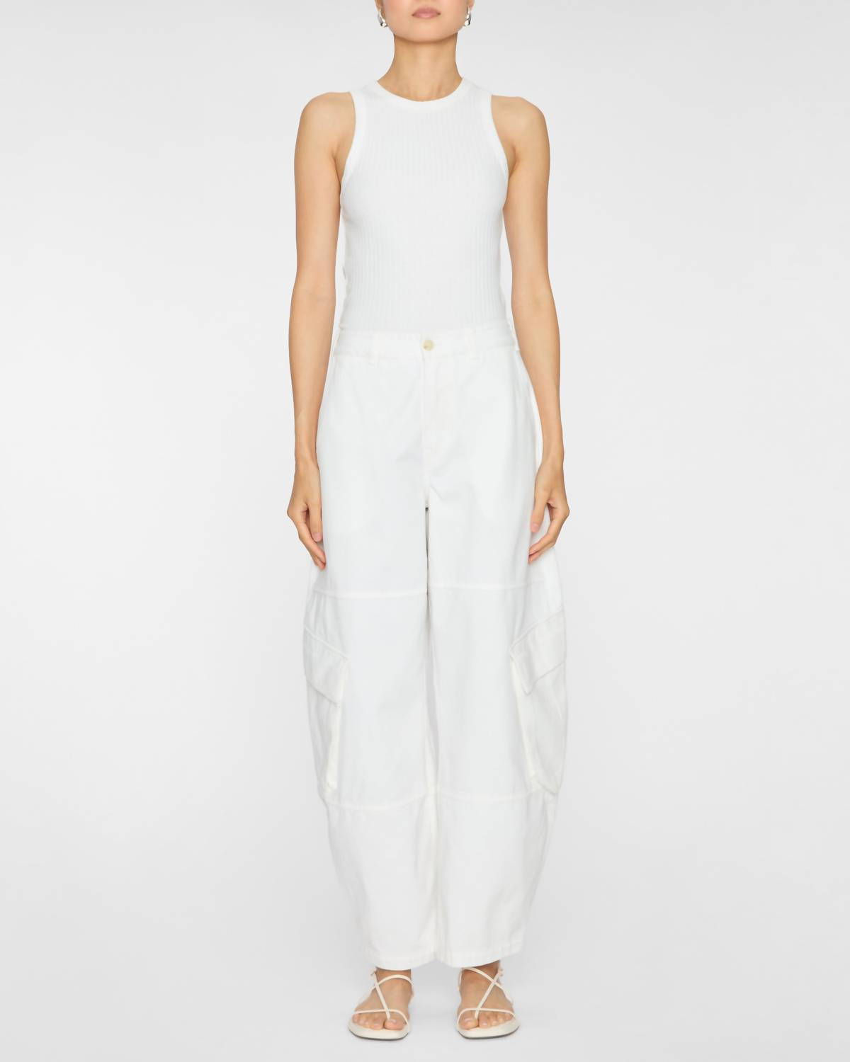 FRAME Bubble Cargo Pants in white 1 - women's pants - view 5