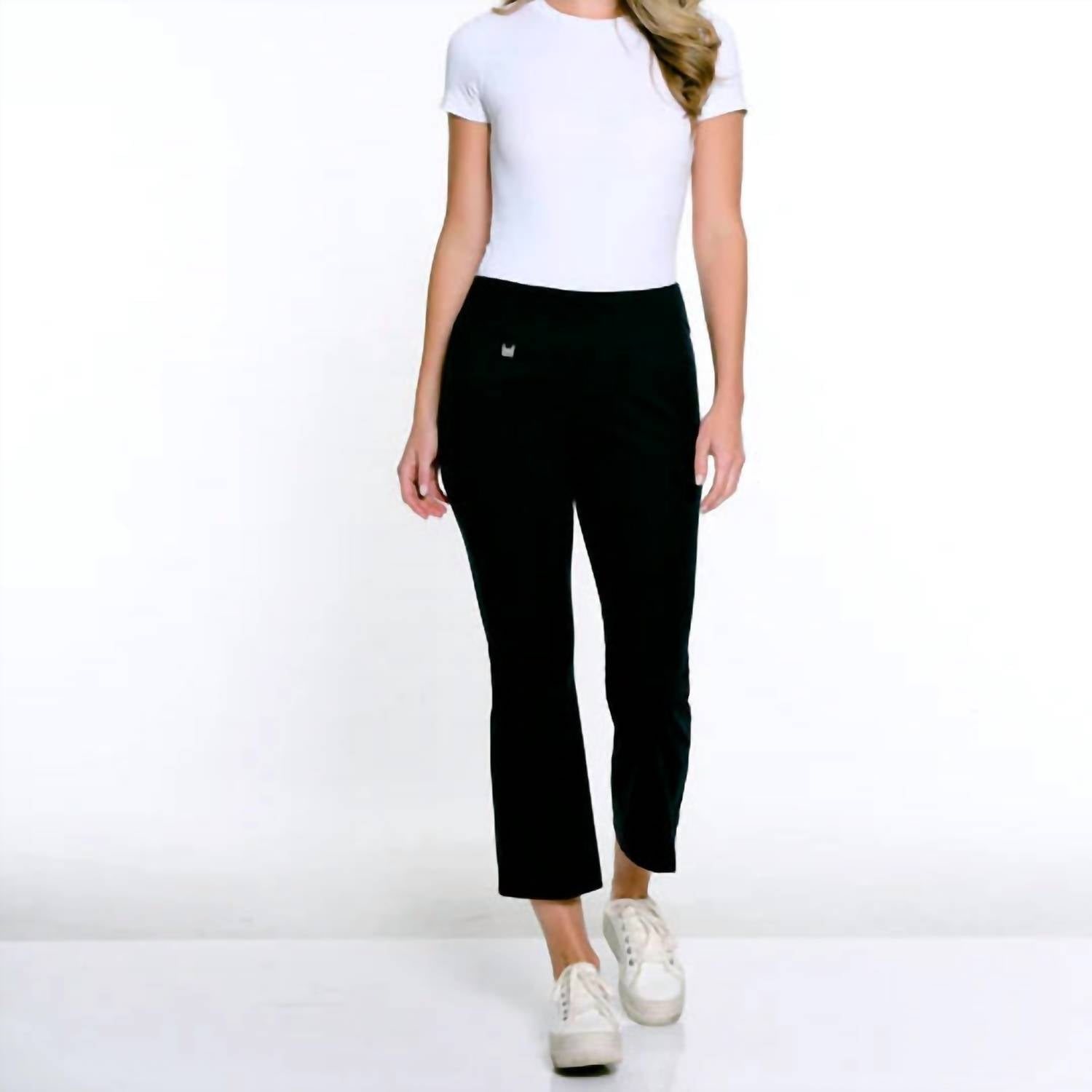 Multiples Flared Crop Pant in black - women's pants - view 4