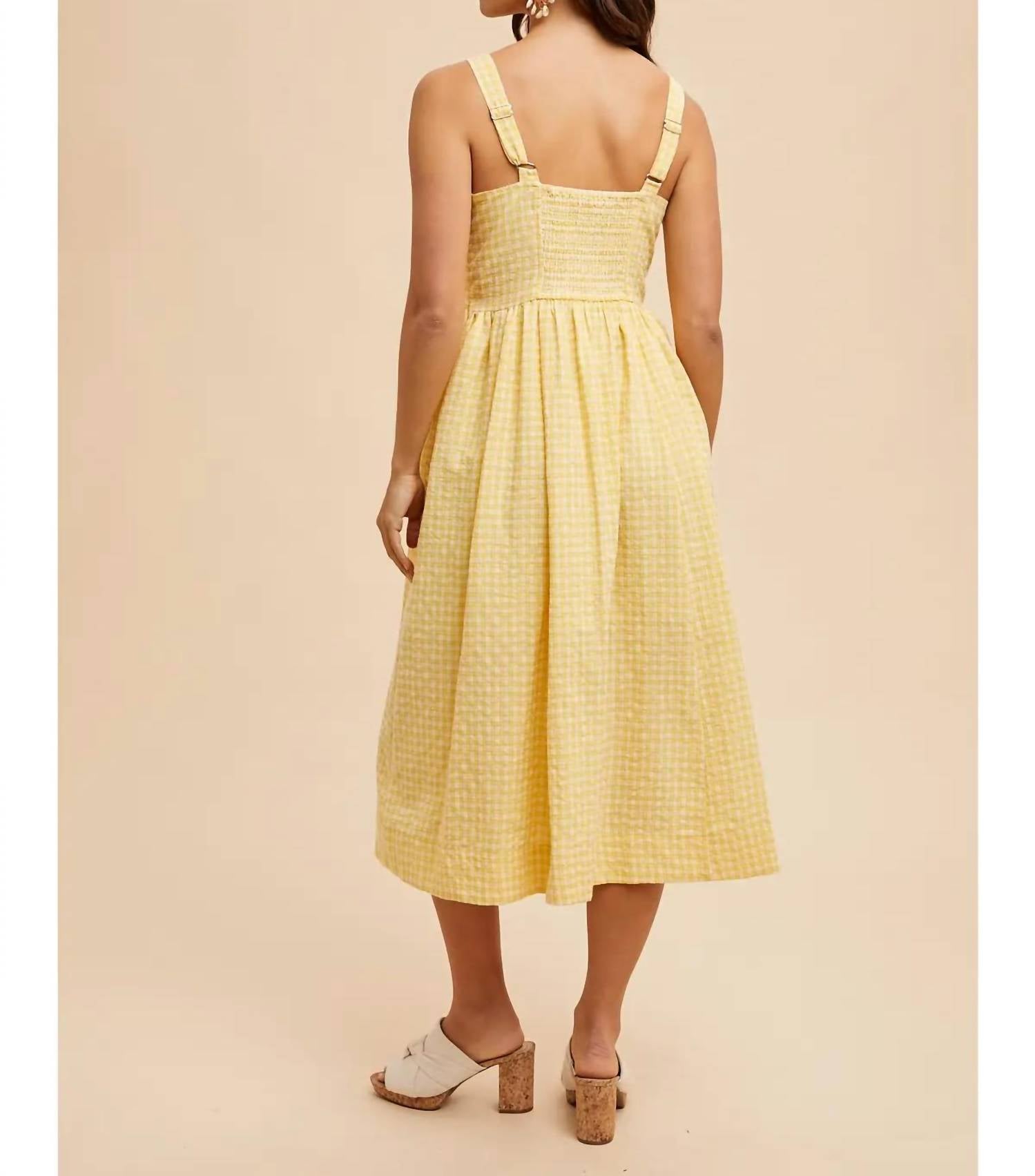 In-Loom - Sleeveless Gingham Plaid Dress